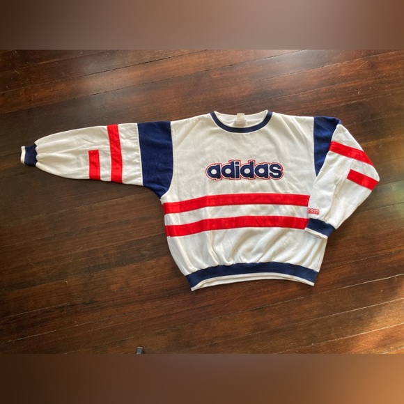 VINTAGE PRE-OWNED 1980’s ADIDAS CREWNECK MULTICOLOR COLOR BLOCK AMAZING CONDISH - Picture 1 of 16